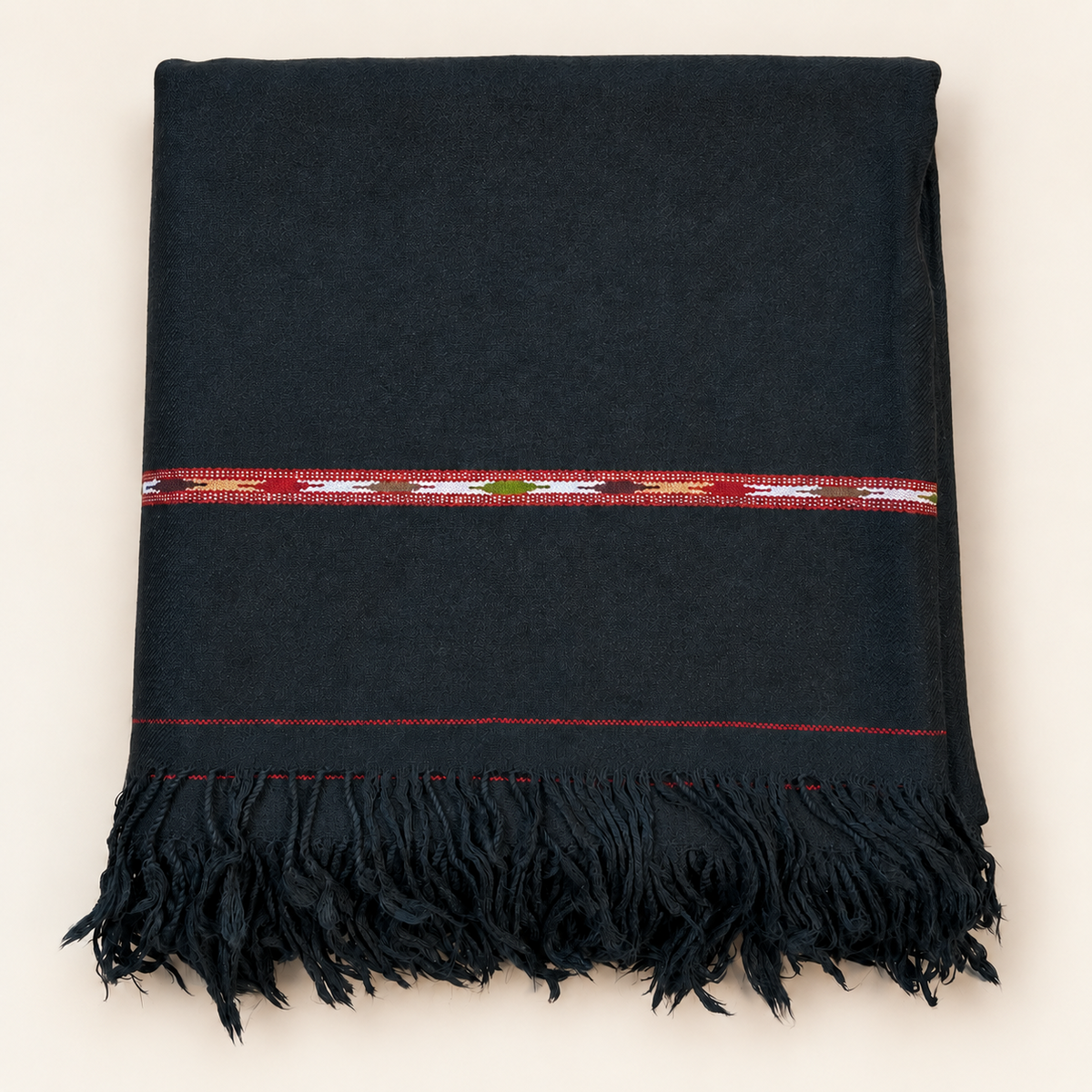 Orignal 64 Austrialn Pure Woolen Swati Shawl Black Color