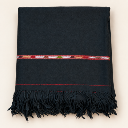 Orignal 64 Austrialn Pure Woolen Swati Shawl Black Color