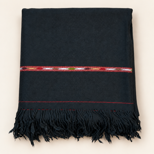 Orignal 64 Austrialn Pure Woolen Swati Shawl Black Color