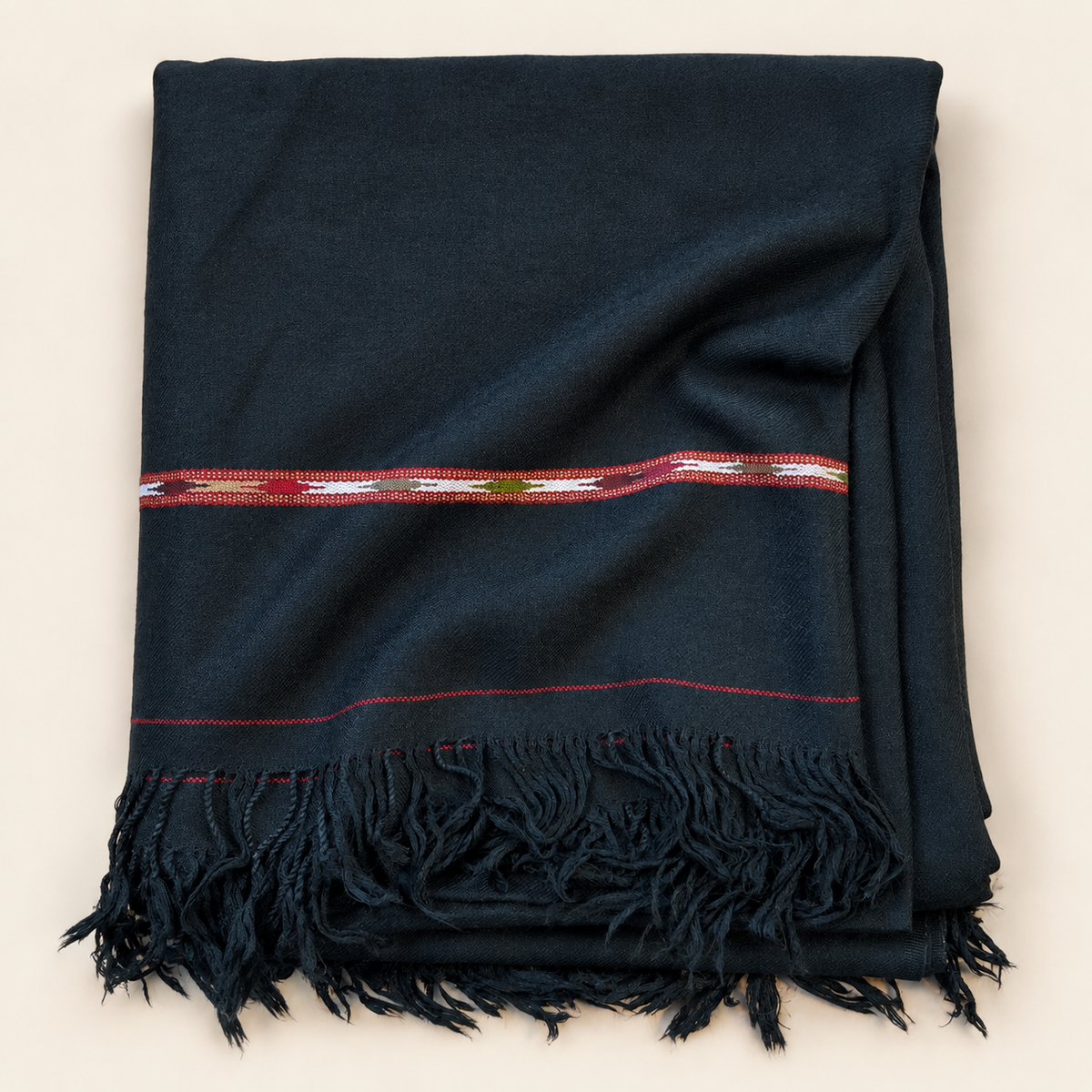 Orignal 64 Austrialn Pure Woolen Swati Shawl Black Color