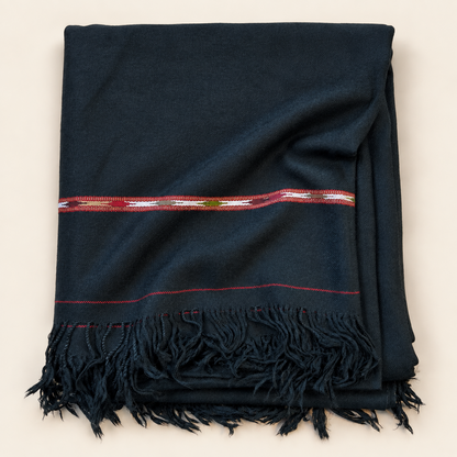 Orignal 64 Austrialn Pure Woolen Swati Shawl Black Color