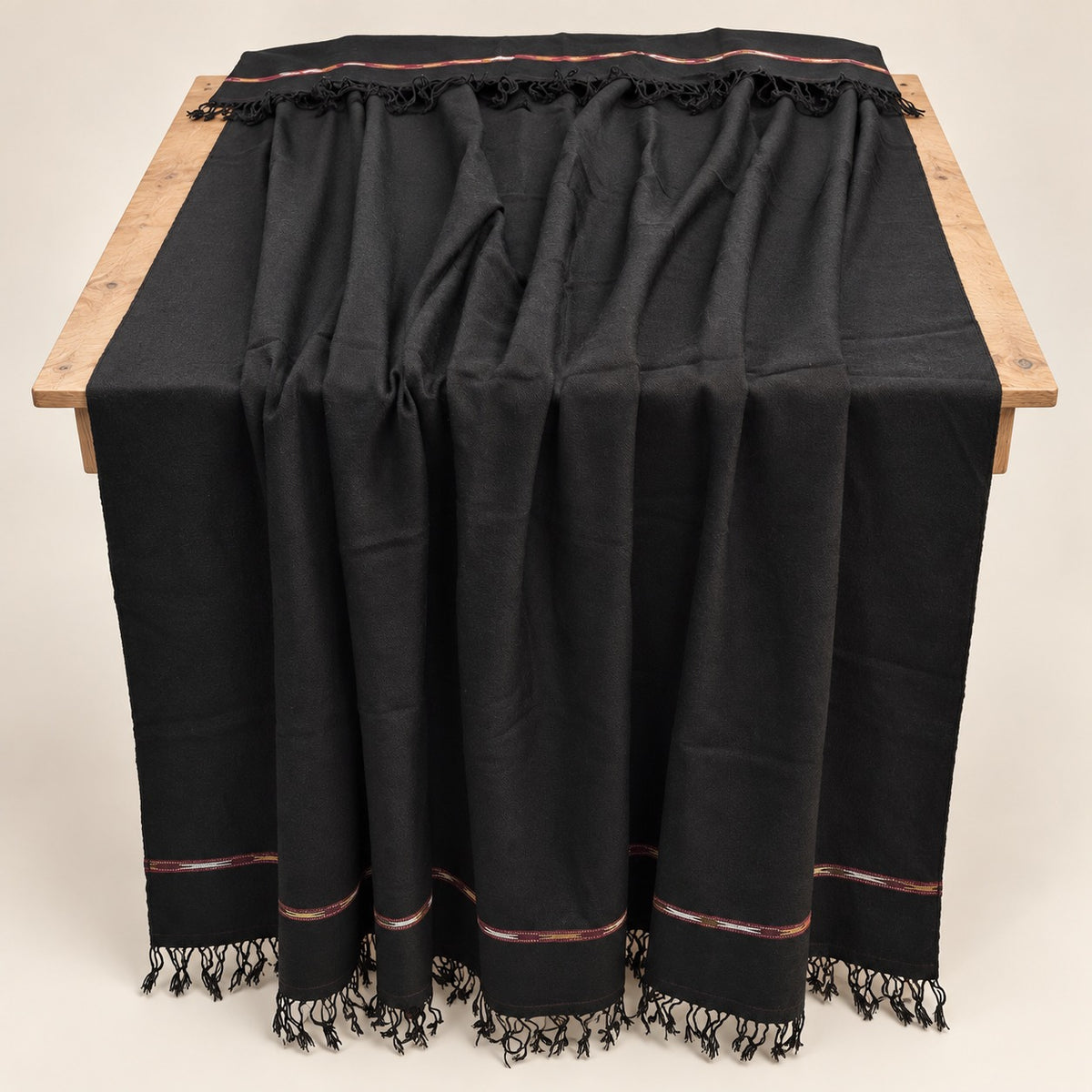 Orignal 64 Austrialn Pure Woolen Swati Shawl Black Color