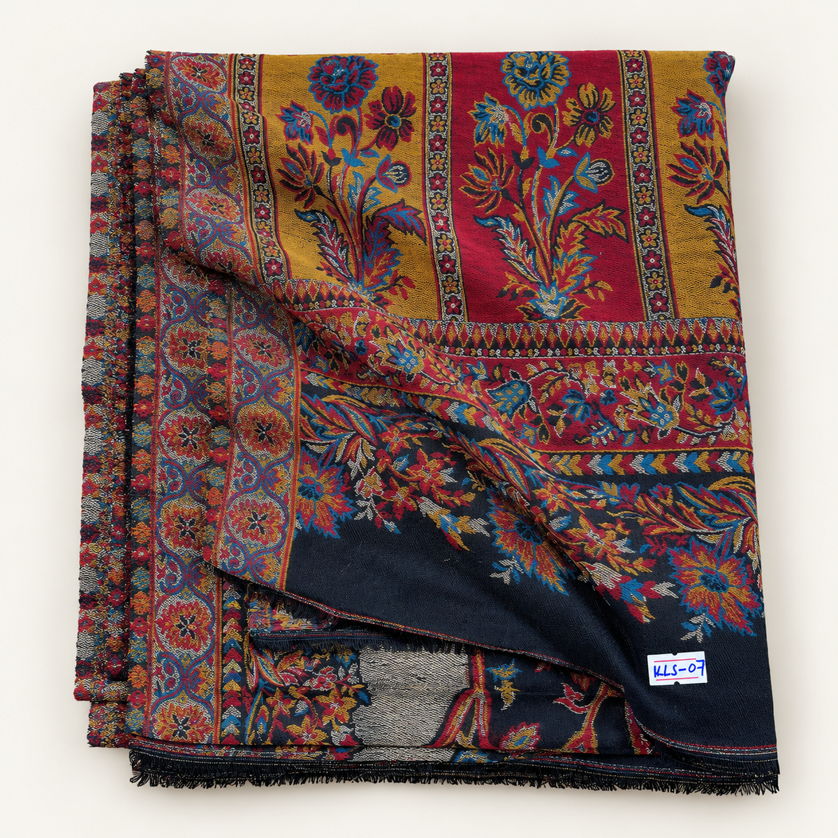 Moon Light — Kani Handmade Kashmiri Pure Wool Shawl  Reddish (LKS-07)