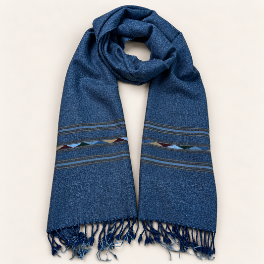 Handmade Soft , Wool  Mufflers- Blue