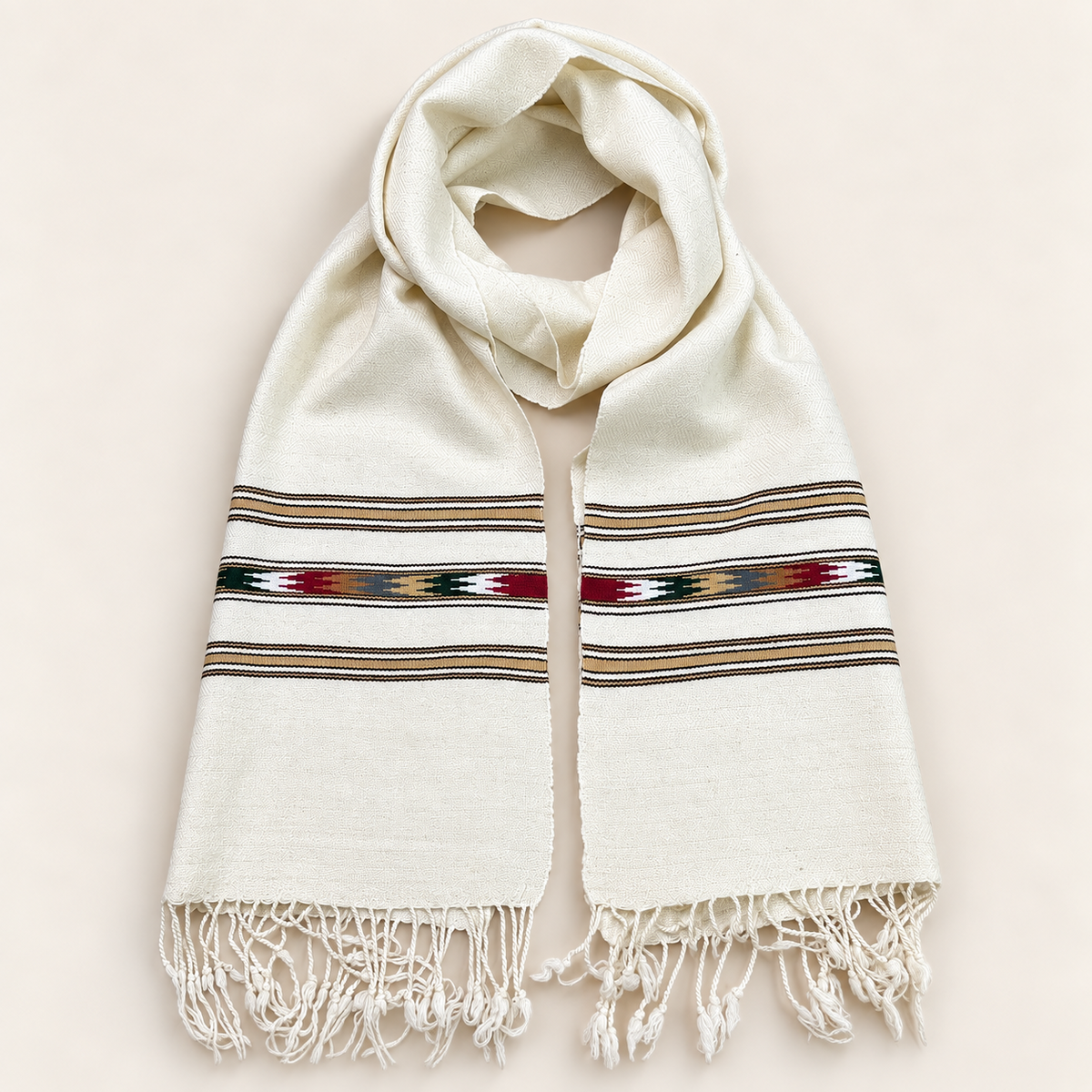 Angoora Wool Handmade  Soft  Mufflers- Off-white