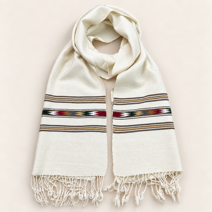 Angoora Wool Handmade  Soft  Mufflers- Off-white