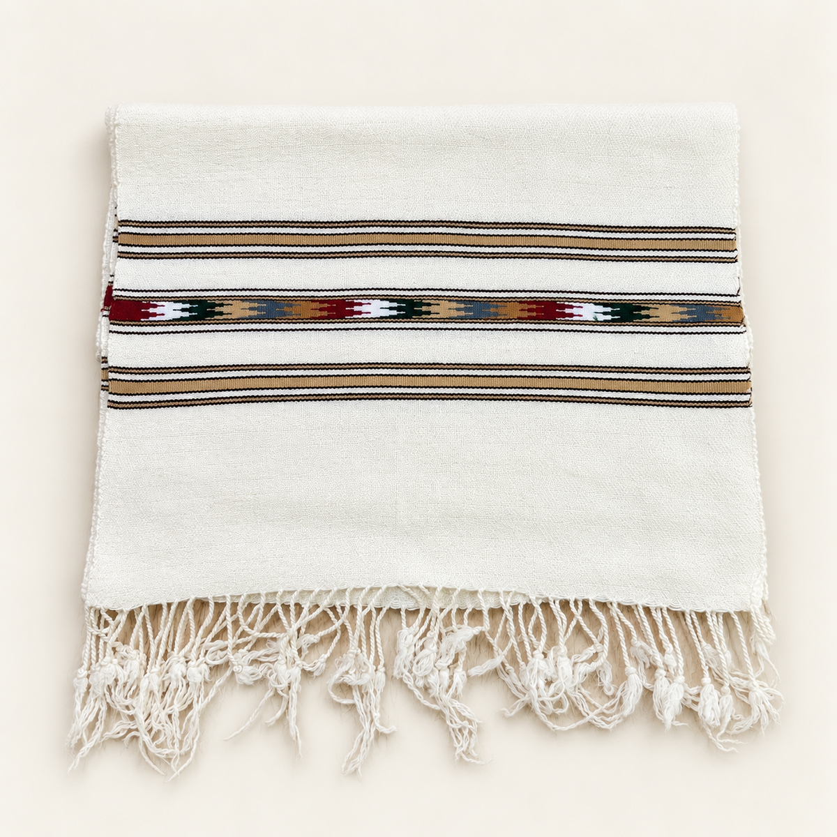 Angoora Wool Handmade  Soft  Mufflers- Off-white