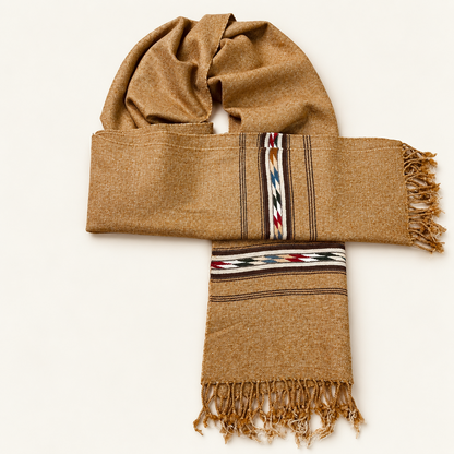 Handmade Soft , Wool  Mufflers- Camel