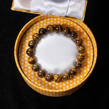 Tiger Eye Bracelet  – Free Size Fit for All( 16 Beads ,10mm size) Elastic
