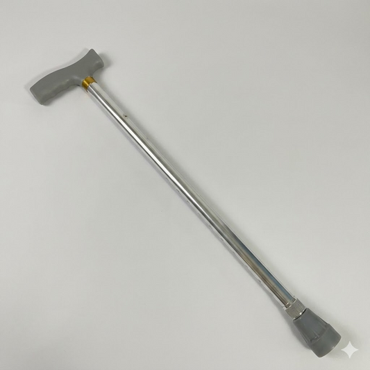 Premium Adjustable Aluminium Walking Stick – Elegant Silver Color