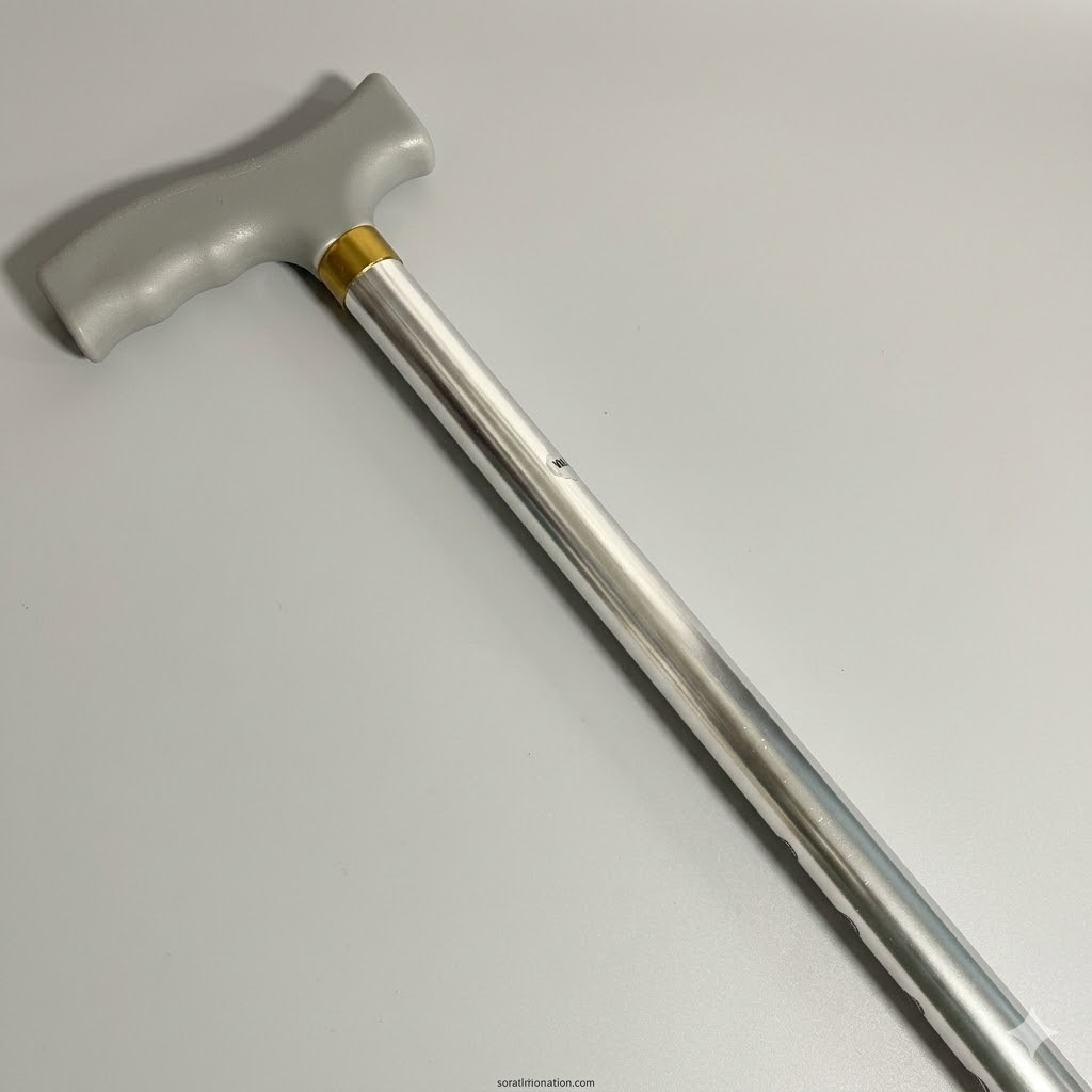 Premium Adjustable Aluminium Walking Stick – Elegant Silver Color
