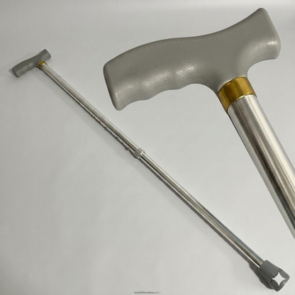 Premium Adjustable Aluminium Walking Stick – Elegant Silver Color