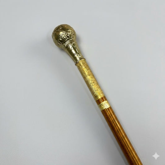 Premium Vintage Silver Round Handle Walking Cane