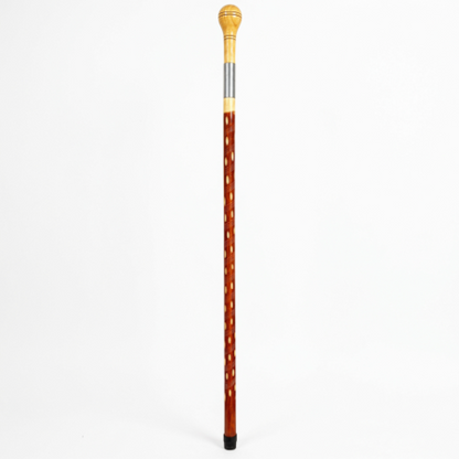 Heavy-Duty Wooden Walking Stick with Steel  tube & Ergonomic Handle