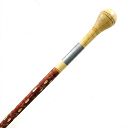 Heavy-Duty Wooden Walking Stick with Steel  tube & Ergonomic Handle