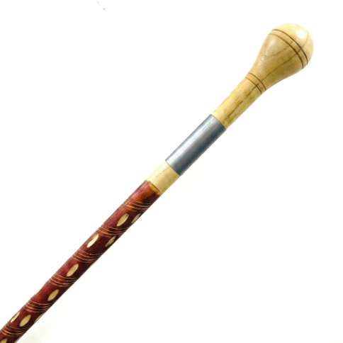 Heavy-Duty Wooden Walking Stick with Steel  tube & Ergonomic Handle