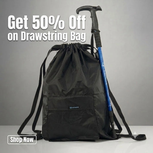 Stonage Drawstring Backpack & Trekking Pole Kit ( 50 % off on Drawstring Bag)