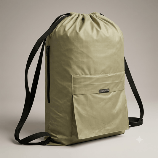 Single, Drawstring Bag – , Waterproof, All-Purpose for Hajj Umrah College/Uni , Gym & Daily Use (Khaki)