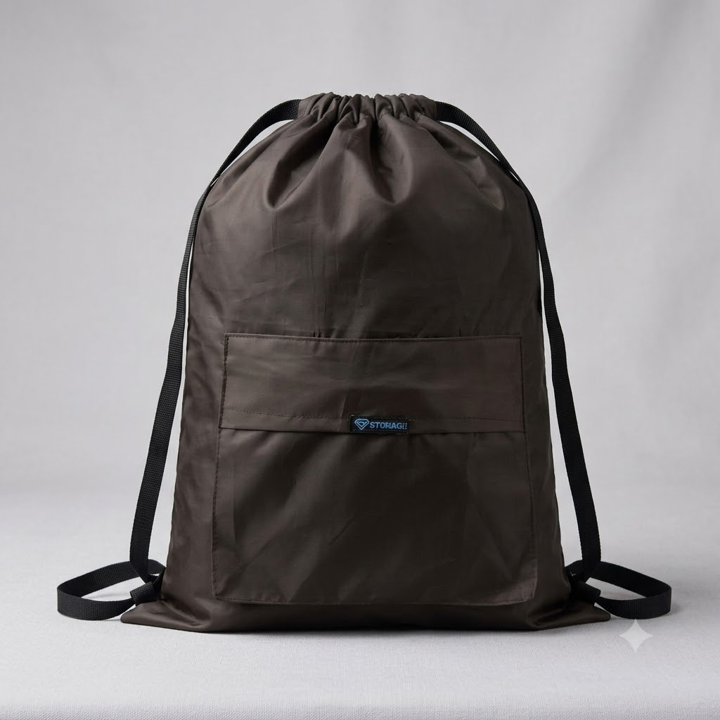 Drawstring Bag – , Waterproof, All-Purpose for Hajj Umrah College/Uni , Gym & Daily Use (Coffee Brown)