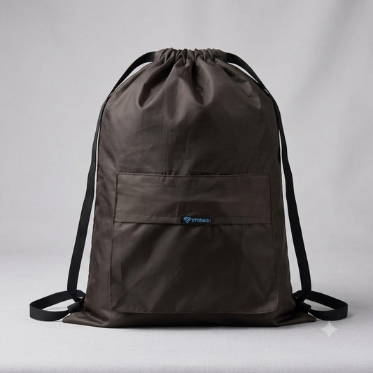 Drawstring Bag – , Waterproof, All-Purpose for Hajj Umrah College/Uni , Gym & Daily Use (Coffee Brown)