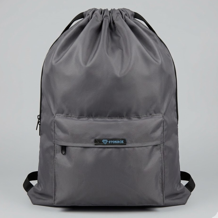 Drawstring Bag – , Waterproof, All-Purpose for Hajj Umrah College/Uni , Gym & Daily Use ( Light Grey)