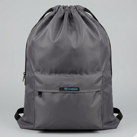 Drawstring Bag – , Waterproof, All-Purpose for Hajj Umrah College/Uni , Gym & Daily Use ( Light Grey)