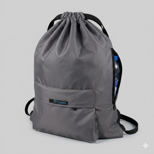 Drawstring Bag – , Waterproof, All-Purpose for Hajj Umrah College/Uni , Gym & Daily Use ( Light Grey)