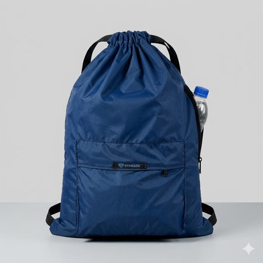 Drawstring Bag – , Waterproof, All-Purpose for Hajj Umrah College/Uni , Gym & Daily Use ( Navy Blue)