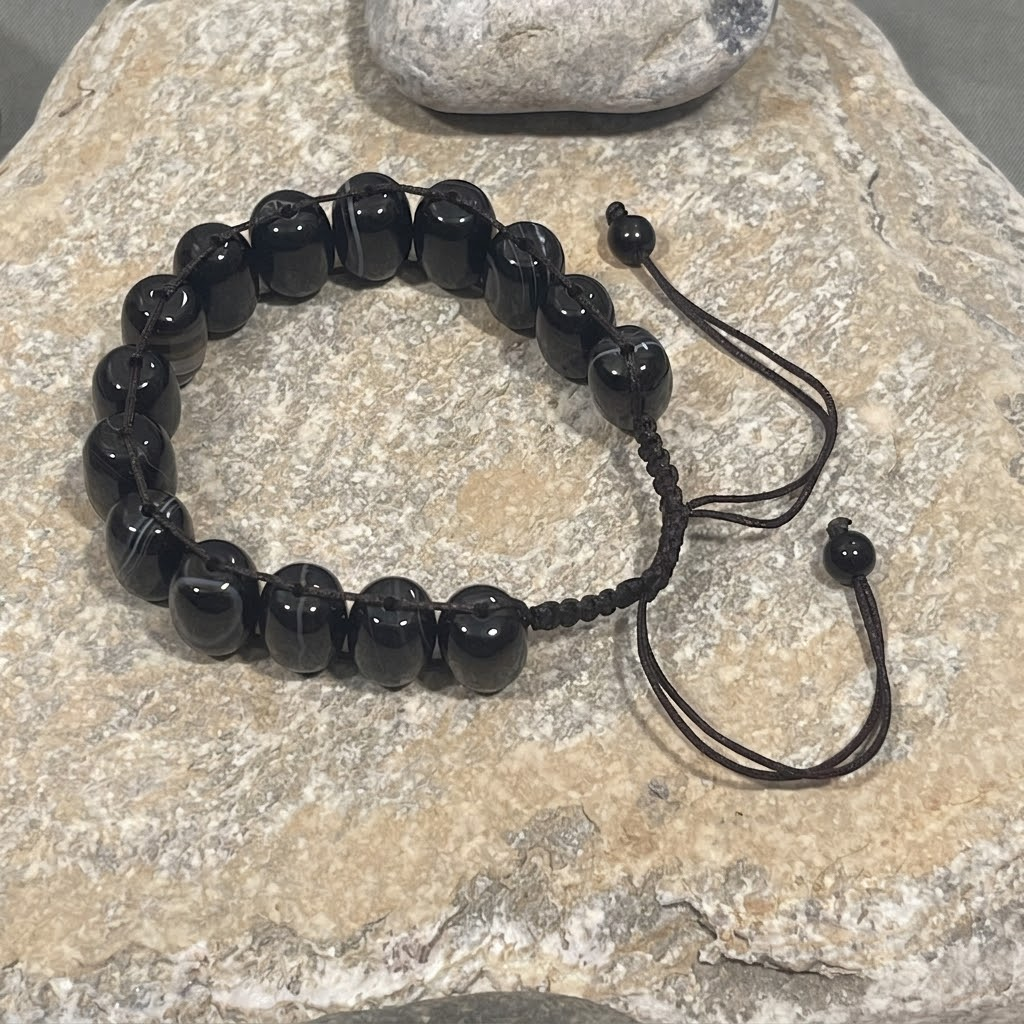 Turkish Round Black  Aqeeq  Stone Tasbeeh