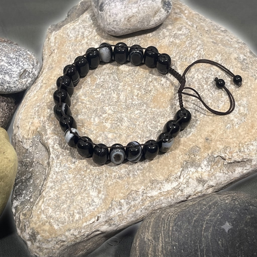 Turkish Round Black  Aqeeq  Stone Tasbeeh