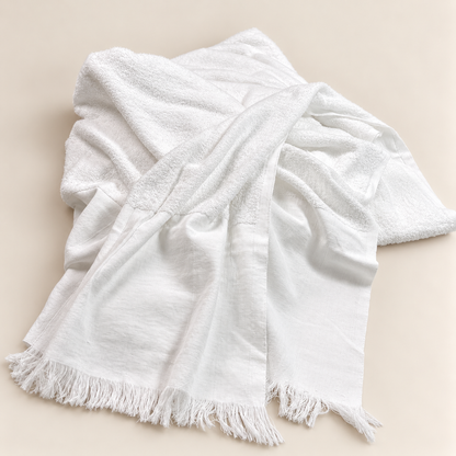 Premium⁺ , 100 % Pure Cotton, 60 double thread - Full Towel Double-Sided, Super Soft & Absorbent Ihram .