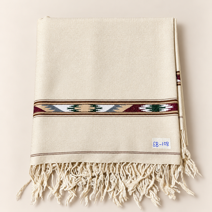 Stonage Sadabahar Swati Kaadi Shawl , Pure and Original Woolen,  Warm Ivory Cream,  SB-108