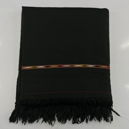 Swati  woolen Black Handmade Shawl